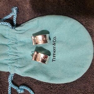Tiffany & Co. 1837 Hoop Earrings w Tiffany Bag